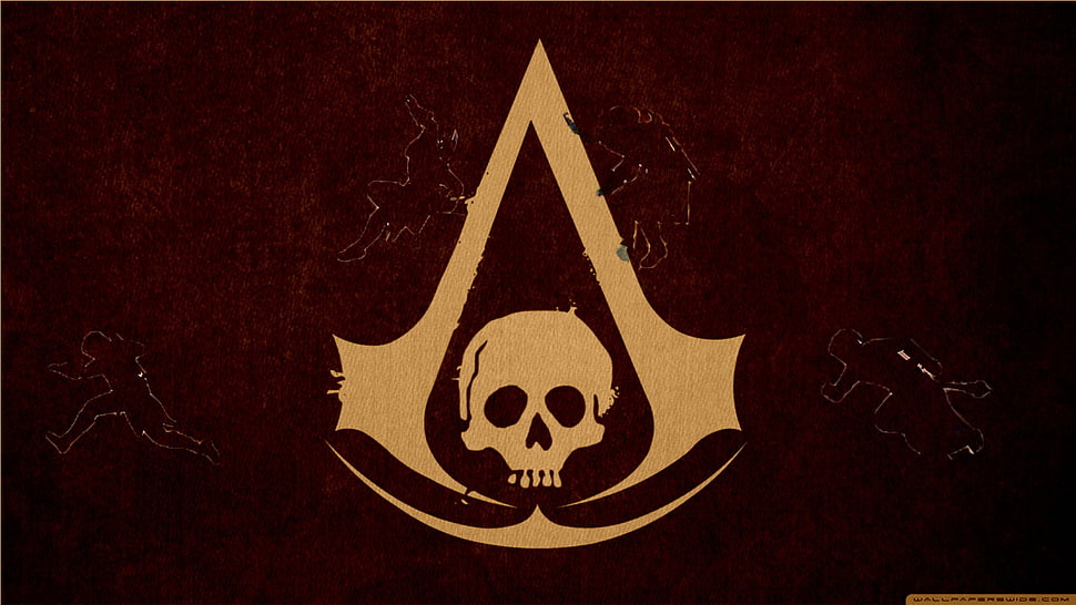white skull logo illustration, Assassin's Creed, video games, climbing HD wallpaper