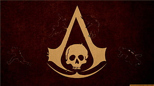 white skull logo illustration, Assassin's Creed, video games, climbing HD wallpaper