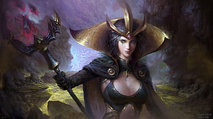 female character wallpape, fantasy art, magic, LeBlanc (League of Legends), League of Legends