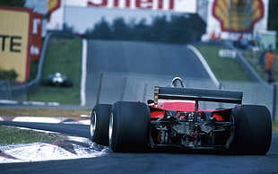 red F-1 car, Ferrari, Formula 1, race cars, race tracks HD wallpaper
