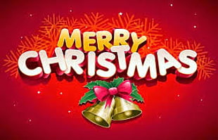 Merry Christmas text with red bow accent wallpaper
