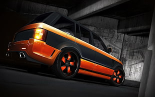 orange and black Land Rover Range Rover SUV illustration, car, Land Rover HD wallpaper