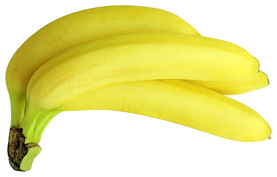 four yellow ripe bananas HD wallpaper