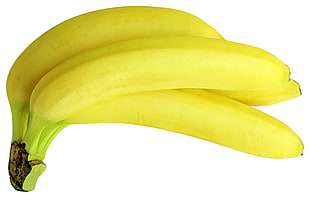 four yellow ripe bananas
