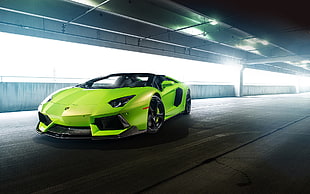green Lamborghini HD wallpaper