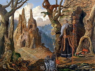 Wizard illustration, painting, artwork, fantasy art, Vsevolod Ivanov