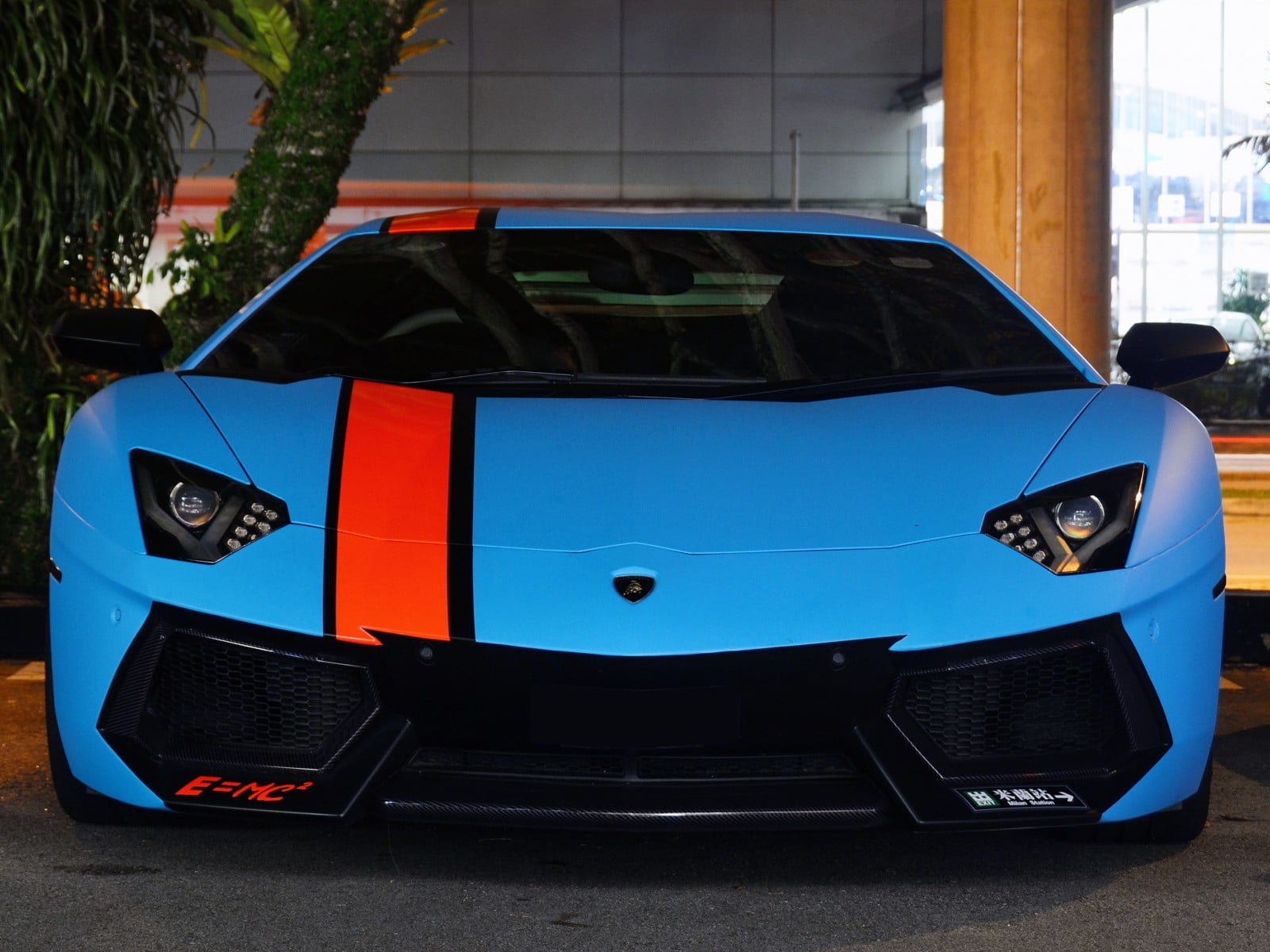 blue Lamborghini Aventador, car, Lamborghini