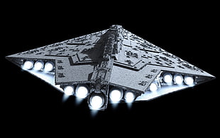 gray spaceship illustration, Star Destroyer, spaceship, space, black background HD wallpaper