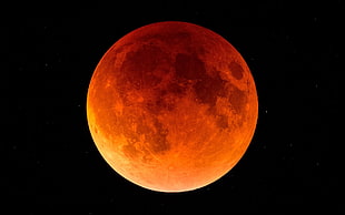 red moon, Moon, universe, night