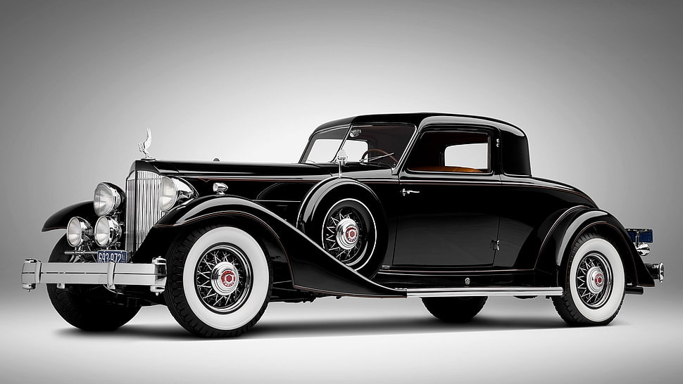 Vintage black car HD wallpaper