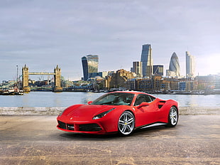 red Lamborghini on London