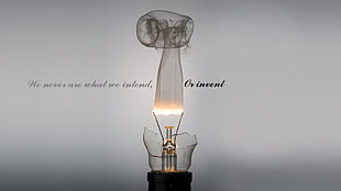 oil lamp wallpaper, quote, lightbulb, typography, simple background HD wallpaper