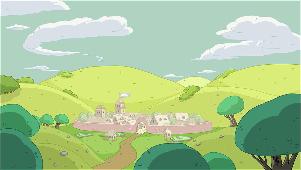 gray caster surrounded by trees illustration, Adventure Time, cartoon HD wallpaper