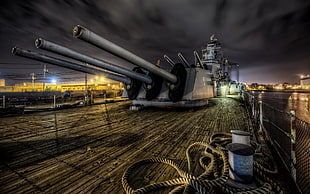 black metal ship canons, military, ship, HDR, Battleship HD wallpaper