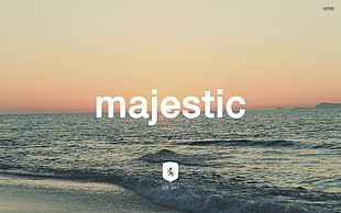 Majestic text, simple, beach, water, sunset HD wallpaper