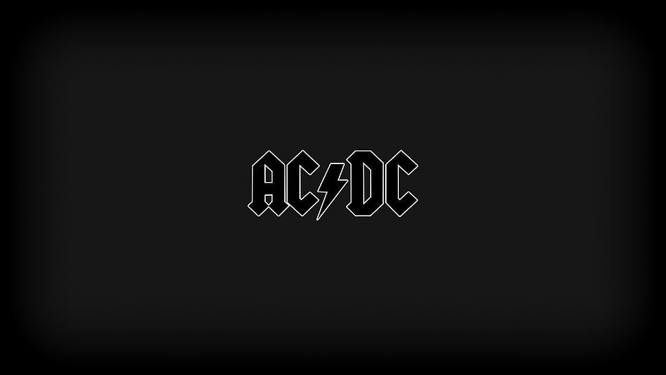 AC DC logo on black background HD wallpaper