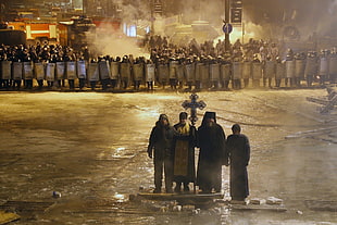 men's black coat, Ukraine, Ukrainian, Maidan