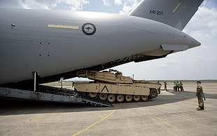 beige battle tank, tank, aircraft, military aircraft, M1 Abrams HD wallpaper