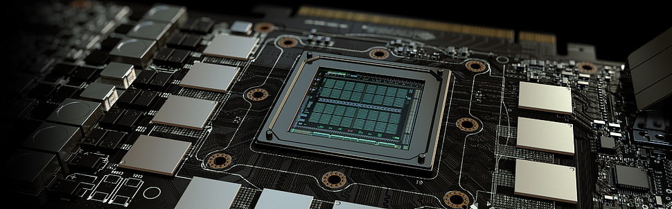 brown and silver computer motherboard HD wallpaper