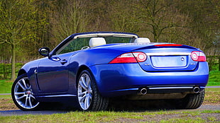 blue convertible coupe