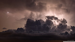 dark clouds, nature, lightning, storm