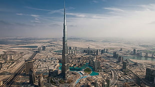 panoramic aerial photography of Burj Khalifa tower, Dubai, Burj Khalifa