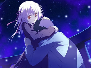 Anime characters hugging HD wallpaper