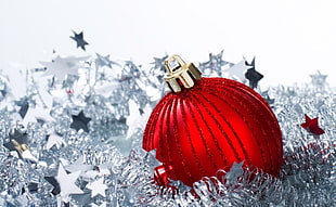 Christmas decorations,  Balloon,  Tinsel,  Stars HD wallpaper