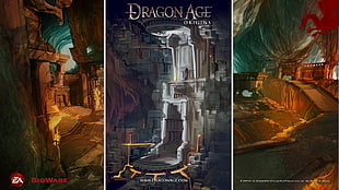 collage photo of Dragon Age Origins game