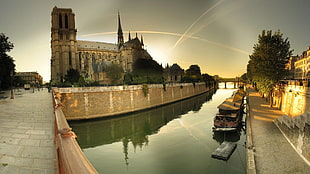 Paris,  Notre dame cathedral,  River,  Sky