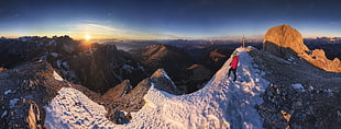 mountain range, landscape, nature, Dolomites (mountains), sunset