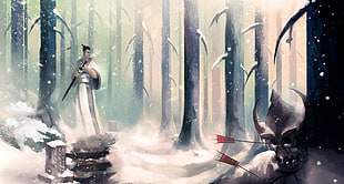 man holding sword illustration, Samurai Jack, Cartoon Network, fan art HD wallpaper