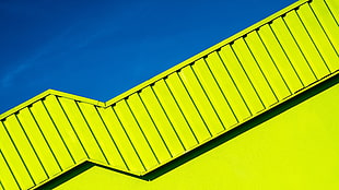 yellow and black bed frame, abstract, architecture, modern, rooftops