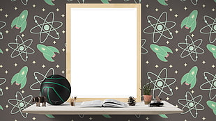 white and green wooden cabinet, digital art, science, rocket, spaceship