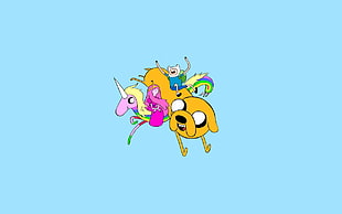 pink and yellow flower painting, Adventure Time, Finn the Human, Jake the Dog, Princess Bubblegum