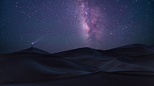 desert under sky full of stars during nighttime