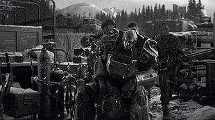 solider grayscale photo, Fallout 4, Fallout