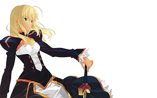 long haired blonde woman anime character