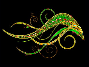 green and yellow decor