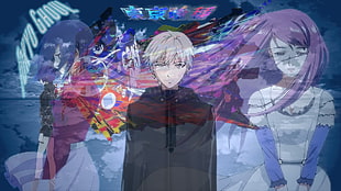 male anime character digital wallpaper, Tokyo Ghoul, Kaneki Ken, Kirishima Touka, Kamishiro Rize