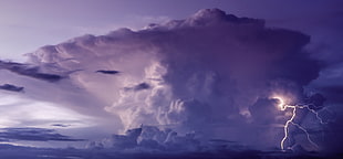 comulu nimbus clouds with lighting HD wallpaper