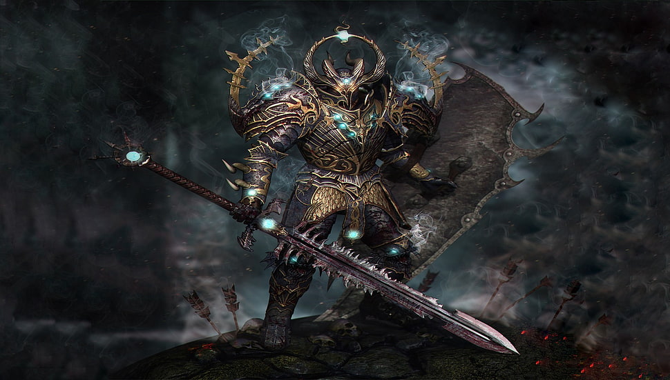 knight video game character photo, digital art, warrior, sword, armor HD wallpaper
