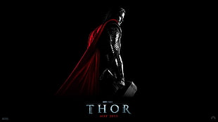 Thor digital wallpaper, Thor, Chris Hemsworth, movies, black background HD wallpaper
