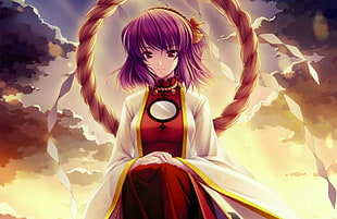 female purple hair anime character