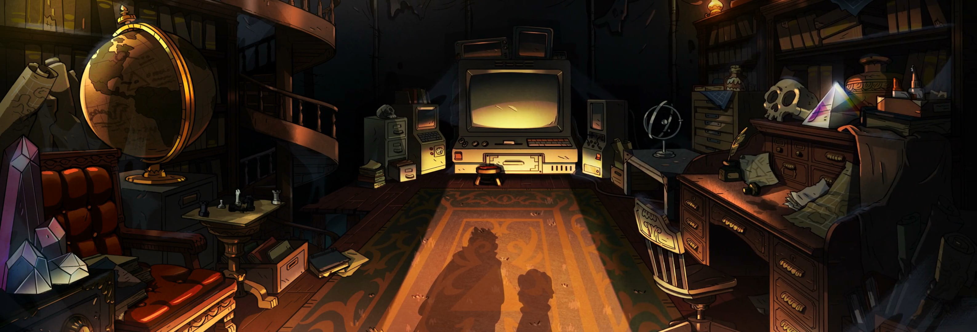 black and gray CRT TV, Gravity Falls