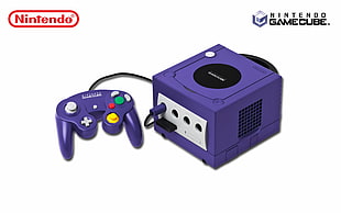 purple and black Nintendo Gamecube console, GameCube, Nintendo, consoles, video games