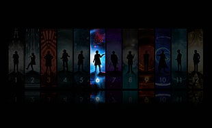 assorted book series, Doctor Who, reflection HD wallpaper