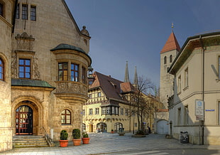 beige 2-storey concrete house, urban, Germany, Regensburg