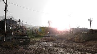 gray utility posts, Fallout: New Vegas, Fallout, apocalyptic HD wallpaper