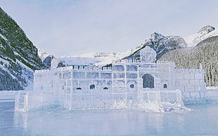 ice castle, snow, winter